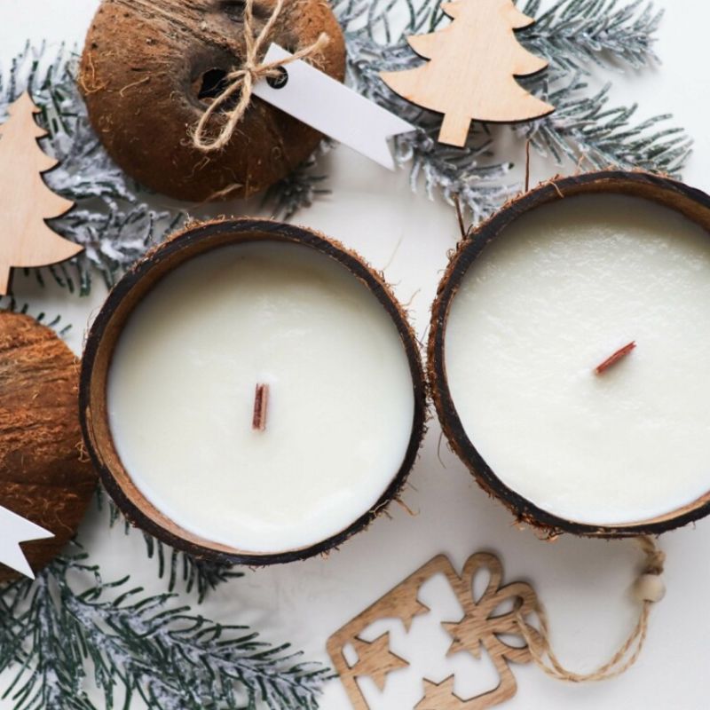 Accessoire Bougie Contenant Forme Noix de Coco