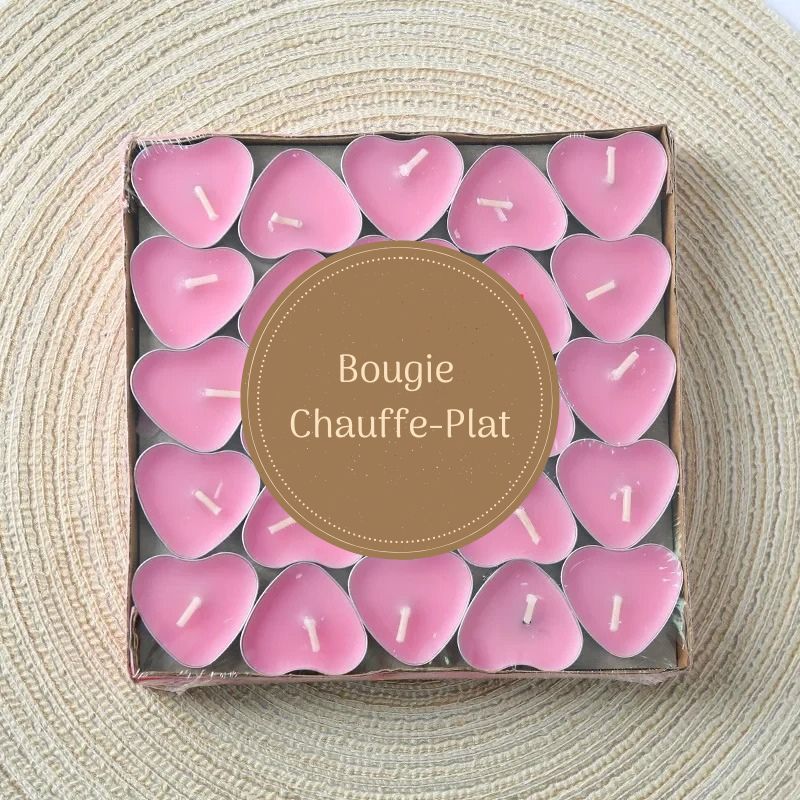 Bougie Décorative Chauffe Plat Chic, de couleur rose.