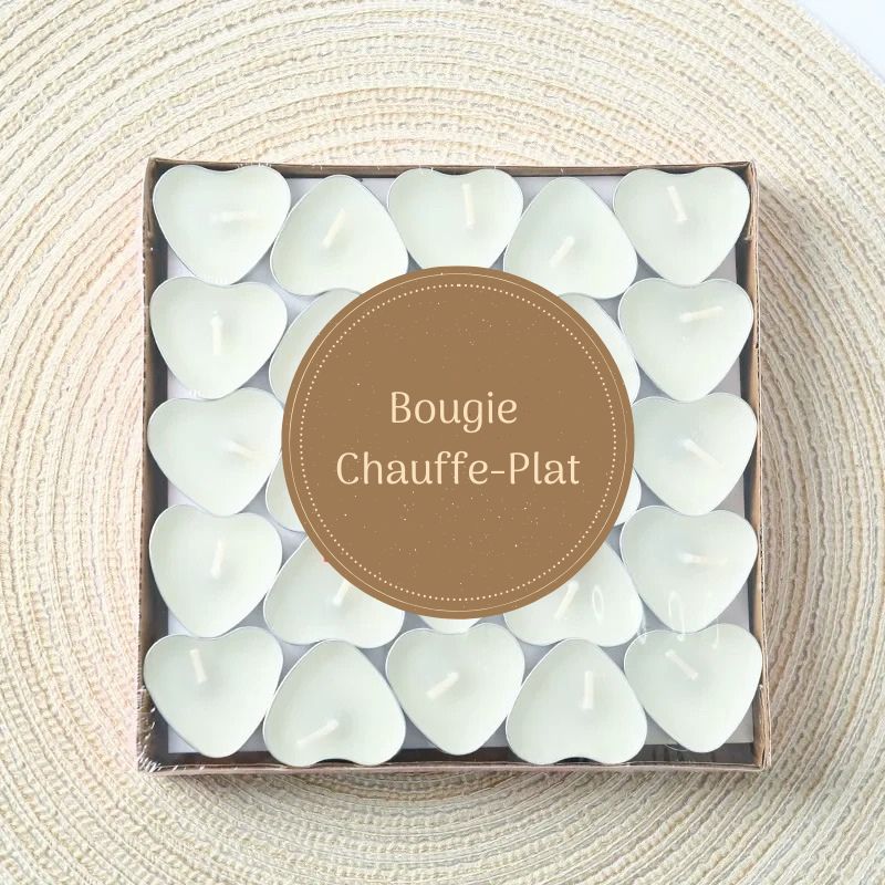 Bougie Décorative Chauffe Plat Chic, de couleur blanche.