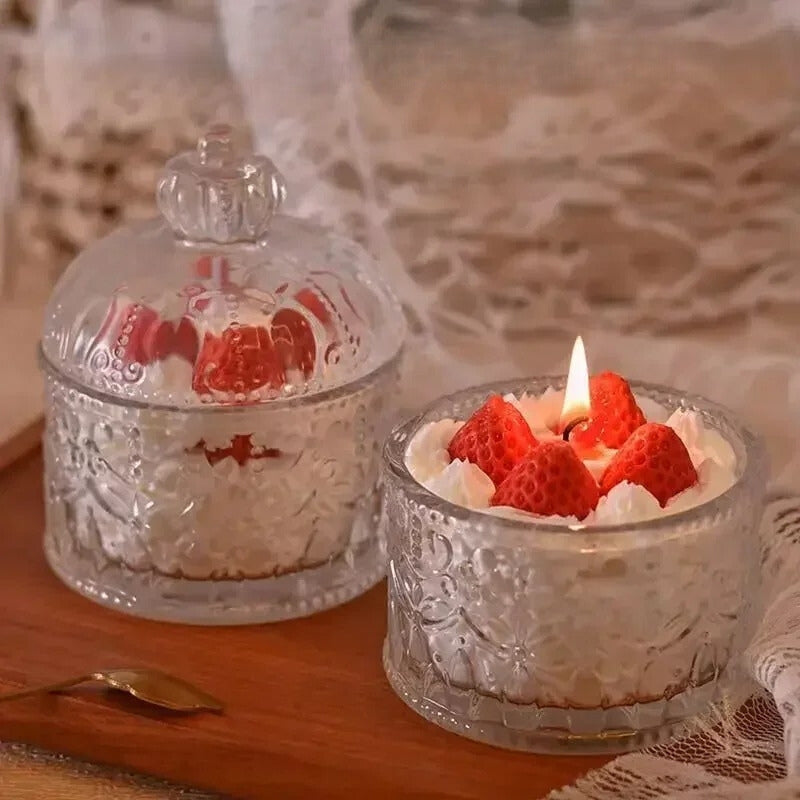 Bougie Décorative Gourmande Verrine Fraise