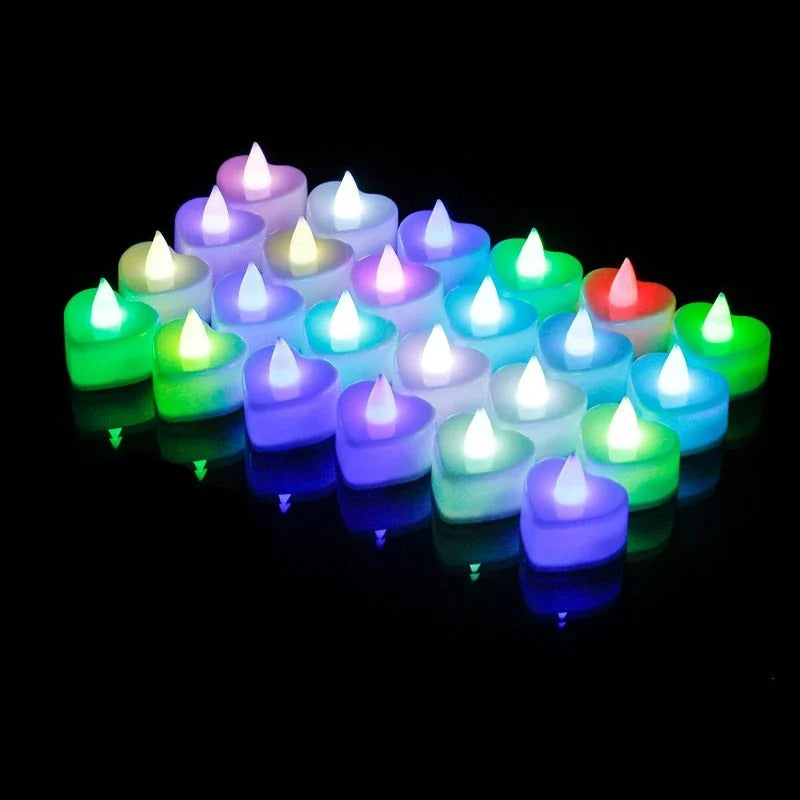 Bougie Led Chauffe Plat Cœur en Lot Multicolore