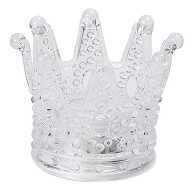 Bougie De Noël LED Couronne, de couleur transparente, éteinte et sur fond blanc.