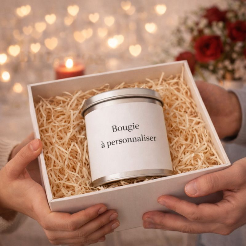 Bougie Parfumée Personnalisée, prêt à offrir, idée cadeau unique.