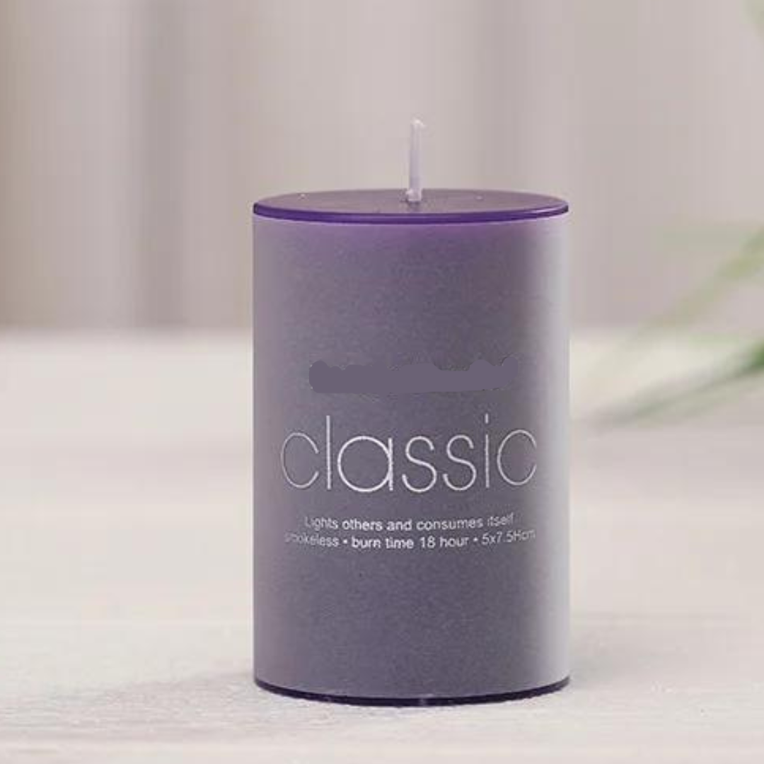 Bougie Décorative Pilier Classique Gris