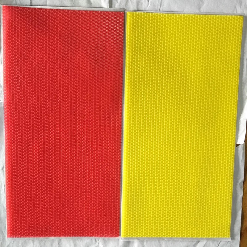 Matériel Bougie Feuille de Cire Nid d'Abeille Lot, rouge et jaune.