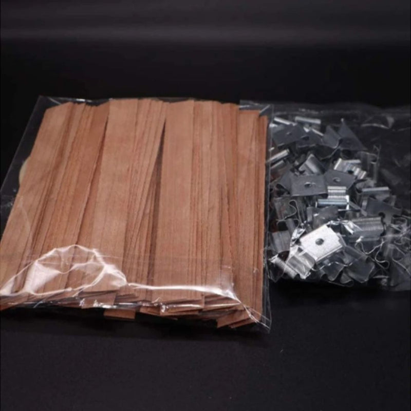 Matériel Bougie Mèche Bois 30 Pièces
