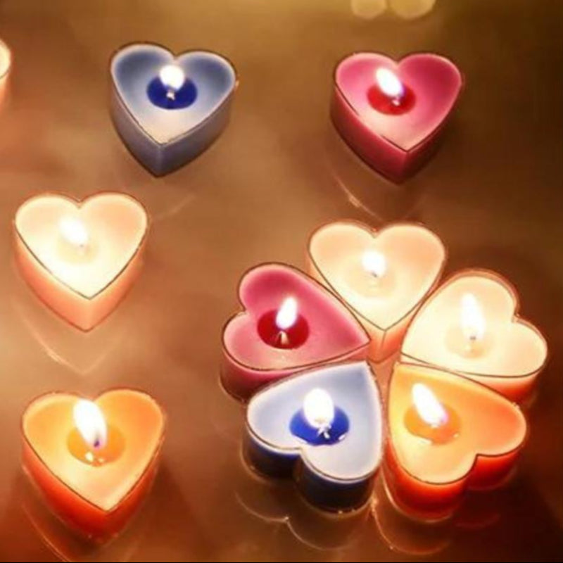 Bougie Décorative Chauffe Plat Cœur Lot 9 pièces