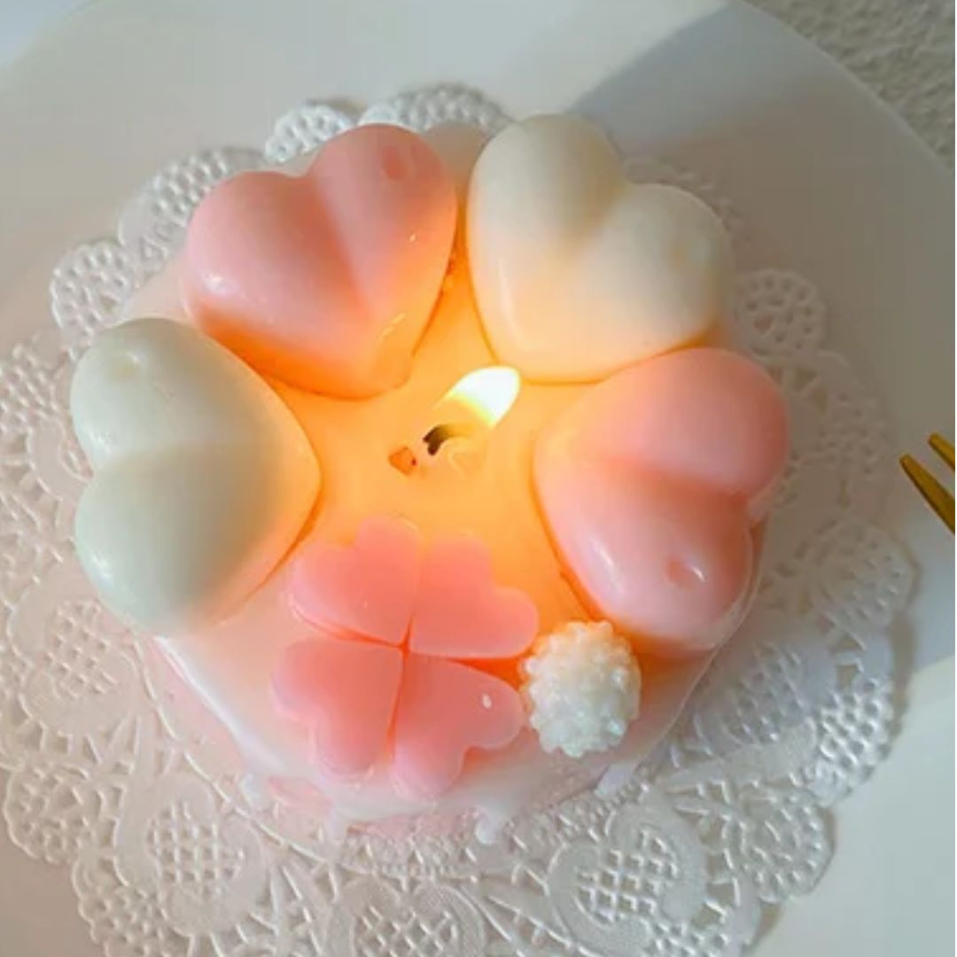 Bougie Décorative Gourmande Gâteau Rose