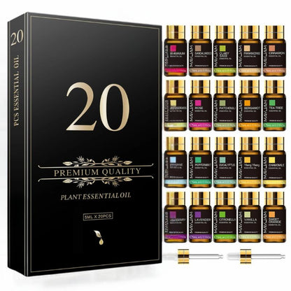 Accessoire Bougie Coffret Huile Parfumée, en présentation avec ses huiles et sur fond blanc.
