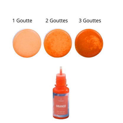 Accessoire Bougie Colorant Grand Format en Coffret, nuancier de couleur orange.