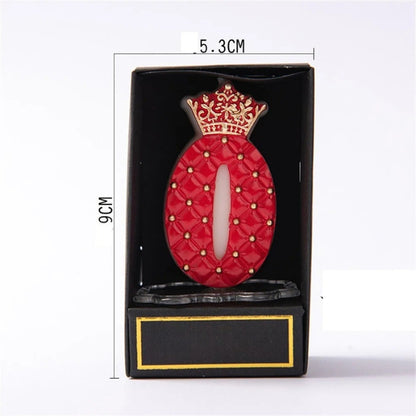 Bougie Anniversaire Chiffre Couronne Rouge et Or