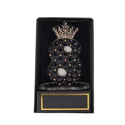 Bougie Anniversaire Chiffre Couronne Chic Noir et Or