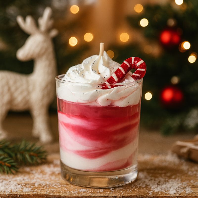 Bougie Bijou Cadeau Raffiné, de couleur rose, avec un sucre d'orge et le parfum sucre d'orge.