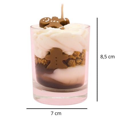 Bougie Bijou Magie Cachée, avec ses dimensions et sur fond blanc.