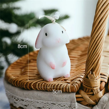 Bougie Décorative Animal Petit Lapin Blanc