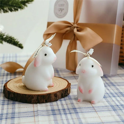 Bougie Décorative Animal Petit Lapin Blanc