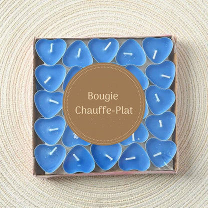 Bougie Décorative Chauffe Plat Chic, de couleur bleue.
