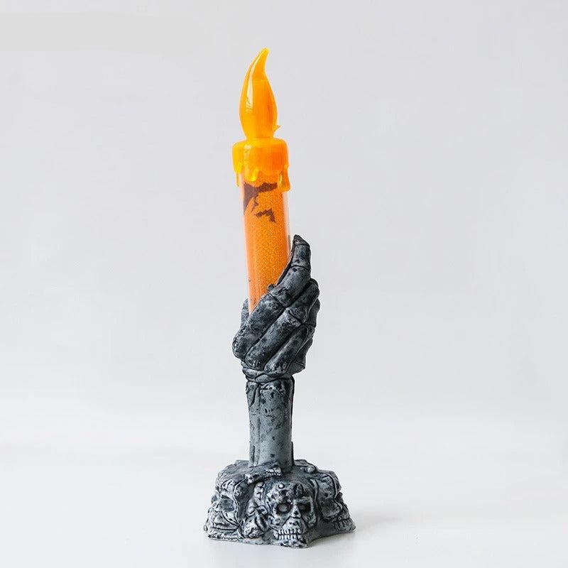 Bougie Halloween LED Tête De Mort Effrayante