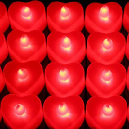 Bougie Led Chauffe Plat Cœur en Lot Rouge