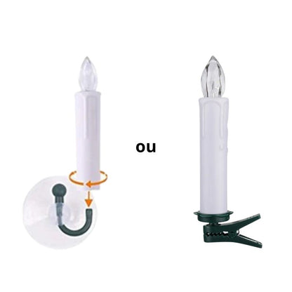 Bougie LED Cierge Étanche et Coloré, sur fond blanc.