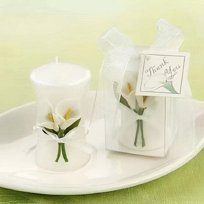 Bougie Mariage Parfumée Cylindrique Lys Blanc Lot