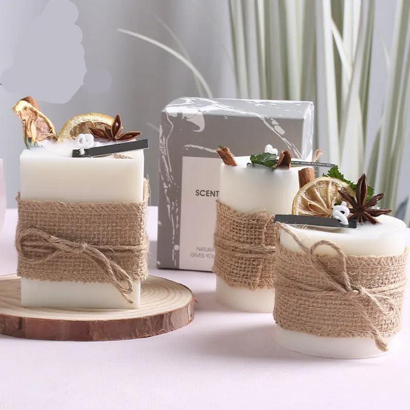 Bougie Parfumée Fleur Sèche Pilier Romantique Chic
