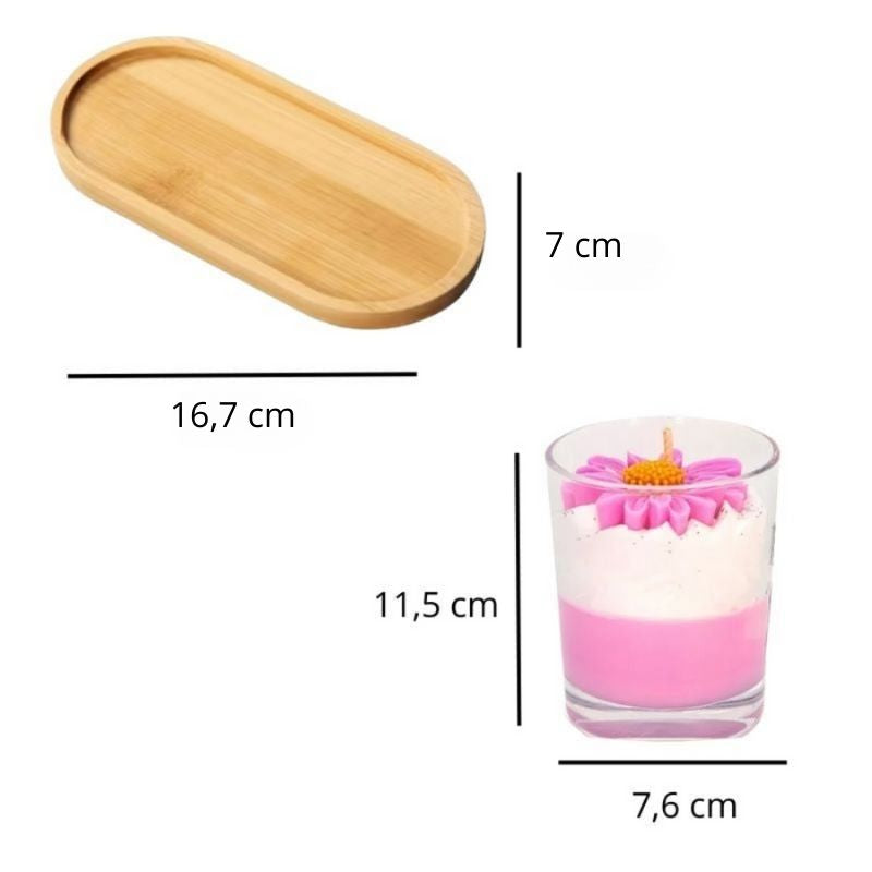 Bougie Saint Valentin Coffret Passion, avec ses dimensions et sur fond blanc.