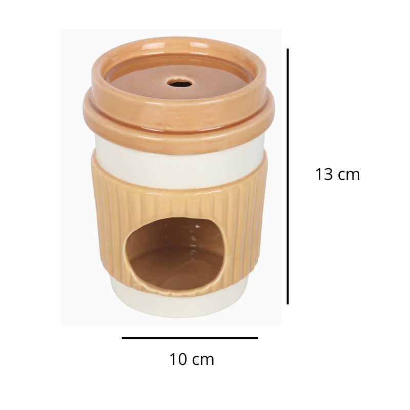Brule Parfum Café À Emporter, avec ses dimensions et sur fond blanc.