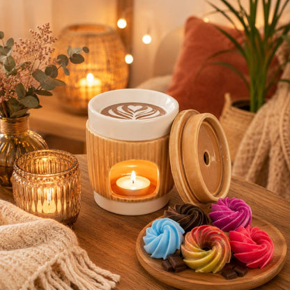 Brule Parfum Café À Emporter avec fondants parfumés dans une ambiance cocooning.
