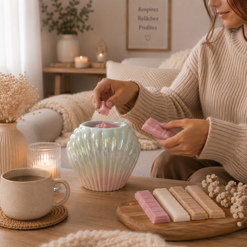 Brule Parfum Coquillage Nacré et Fondants Parfumés pour une Ambiance Bien-Être à la Maison.