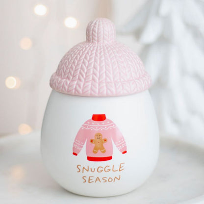 Brule Parfum Douceur Tricotée Rose, effet tricot, pour fondants parfumés, décoration chaleureuse d’hiver.