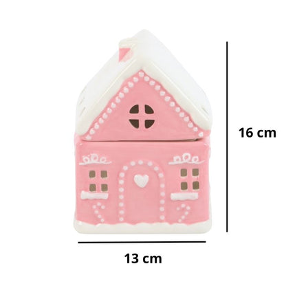 Brule Parfum Maison Pain D'Épices Rose, avec ses dimensions et sur fond blanc.