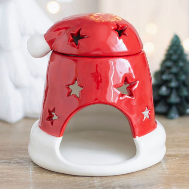 Brule Parfum de Noël Étoilé, on voit l’arrière du bruleur où on y glisse la bougie chauffe-plat. Ambiance féerique.