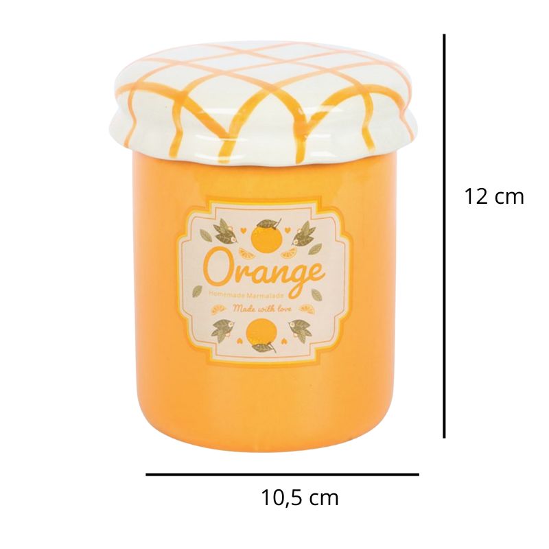 Brule Parfum Pot Délice d'Agrumes, avec ses dimensions et sur fond blanc.