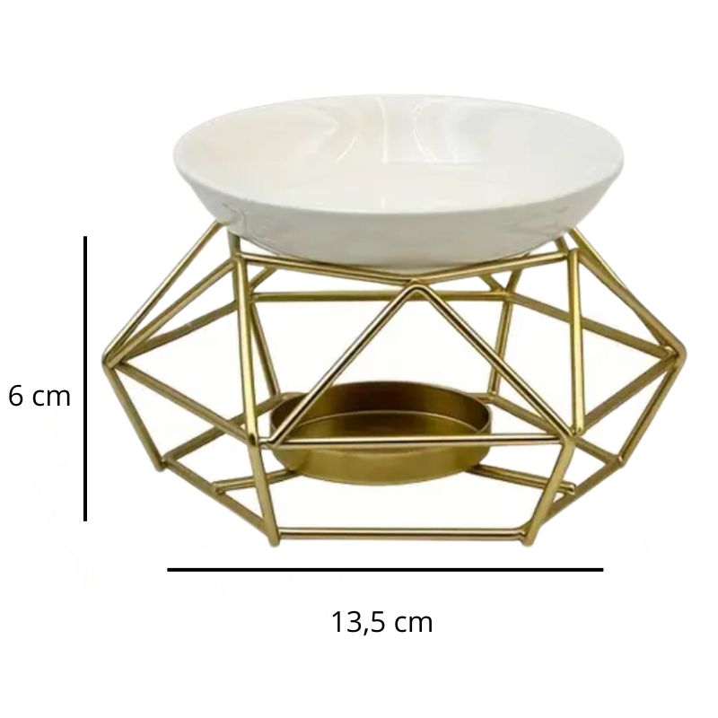 Brule Parfum Style Contemporain, avec ses dimensions et sur fond blanc.