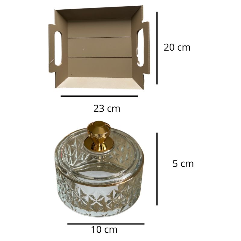 Coffret Bougie Cire Perle, avec ses dimensions et sur fond blanc.