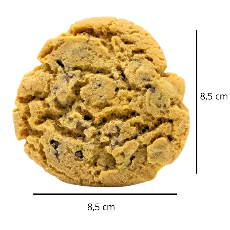 Fondant Parfumé Biscuit Cookie, avec ses dimensions et sur fond blanc.