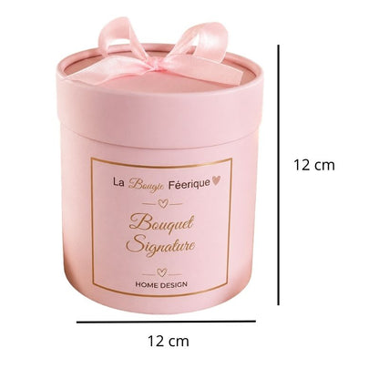 Fondant Parfumé Bouquet Signature, avec ses dimensions et sur fond blanc.