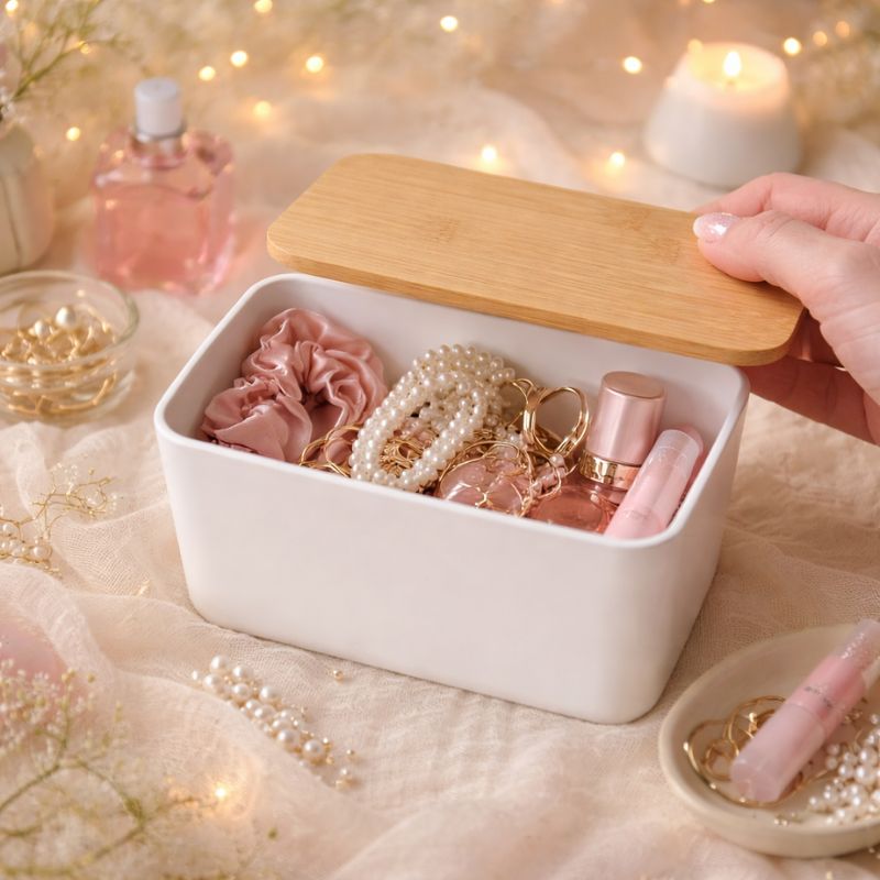 Fondant Parfumé Box Surprise, on comprend que l'on peut reutilila box comme rangement. Ambiance glamour.