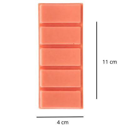 Fondant Parfumé Clémentine Monoï Snapbar, avec ses dimensions et sur fond blanc.
