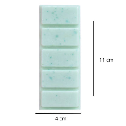 Fondant Parfumé Concombre Frais Snapbar, avec ses dimensions et sur fond blanc.