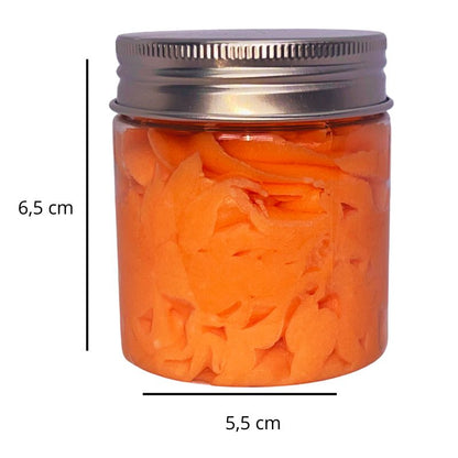 Fondant Parfumé Délice de Melon Givré, avec ses dimensions et sur un fond blanc.