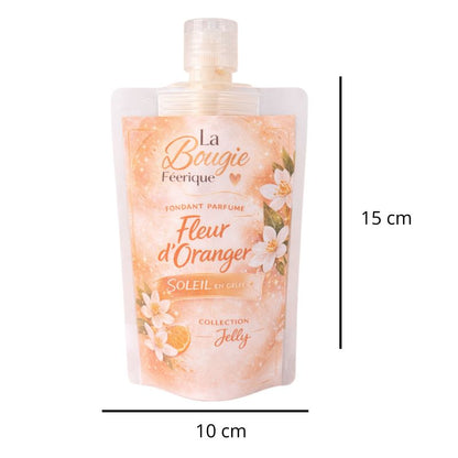 Fondant Parfumé Fleur d’Oranger, avec ses dimensions et sur fond blanc.