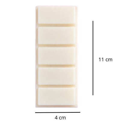 Fondant Parfumé Noix de Coco Snapbar, avec ses dimensions et sur fond blanc.