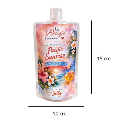 Fondant Parfumé Pacific Sunrise, avec ses dimensions et sur fond blanc.