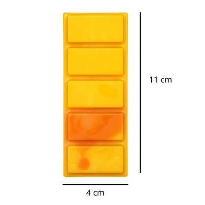 Fondant Parfumé Snapbar Feu de Bois, avec ses dimensions et sur fond blanc.