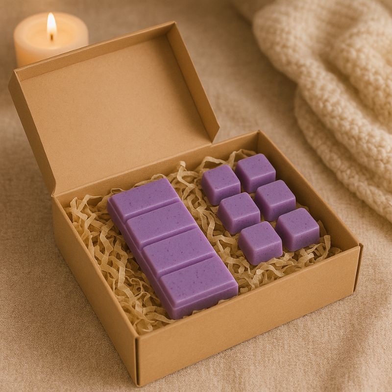 Fondant Parfumé Snapbar Vin Chaud, la tablette de fondant est dans un coffret-cadeau, dans une ambiance cocooning.