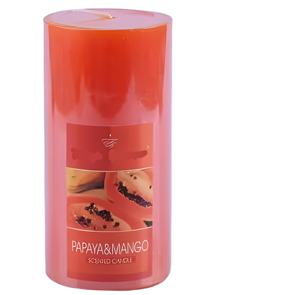 Bougie Décorative Pilier Parfumé Rouge Orange