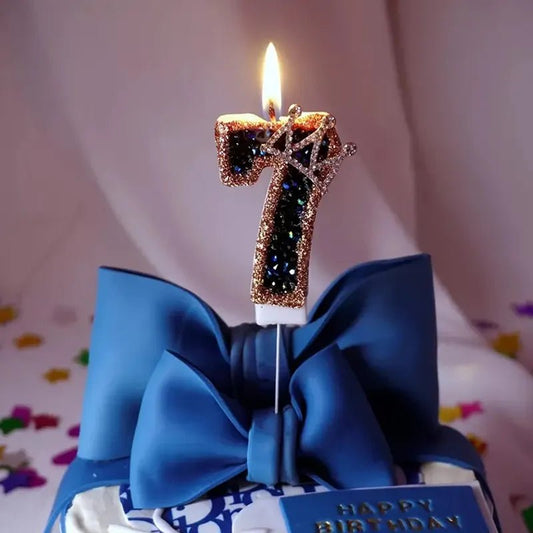 Bougies d'anniversaire 8 ans Fille Garcon Bougie Chiffre Noire