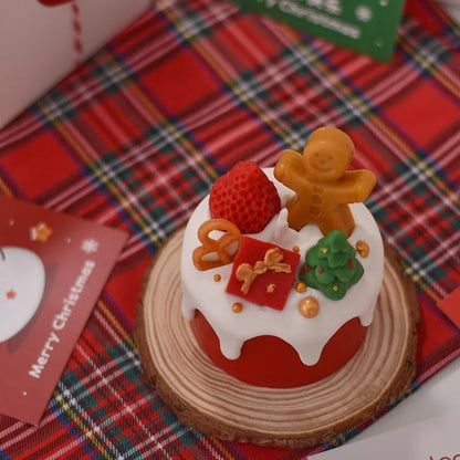 Bougie De Noël Originale Gâteau Festif - La Bougie Féerique